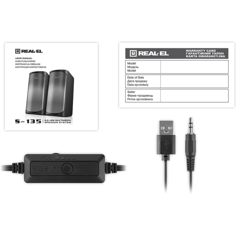 Акустична система REAL-EL S-135 USB Black (EL121100019)