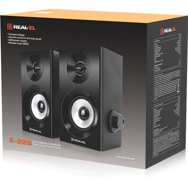 Акустична система REAL-EL S-228 Black (EL121200014)