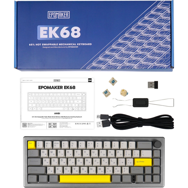 Клавіатура EPOMAKER EK68 Budgerigar V2 Black (EK68-B-BV2)
