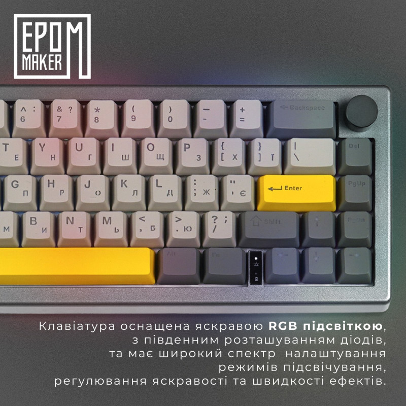 Клавіатура EPOMAKER EK68 Budgerigar V2 Black (EK68-B-BV2)