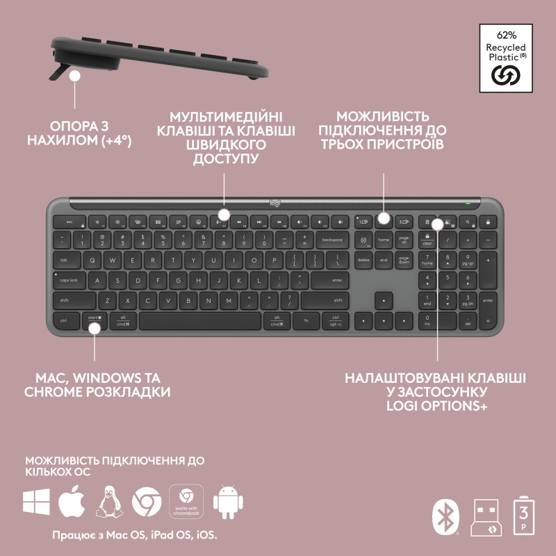 Набір Logitech Signature Slim Combo MK950 Graphite (920-012490)