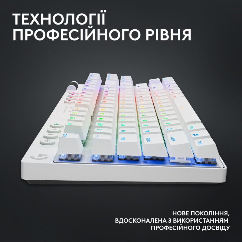 Клавиатура Logitech G PRO X TKL Lightspeed White Tactile (920-012148)