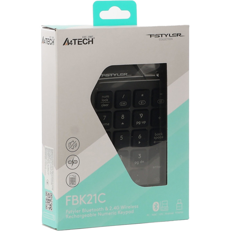 Клавіатура A4Tech FBK21C Smoky Grey (4711421995108)