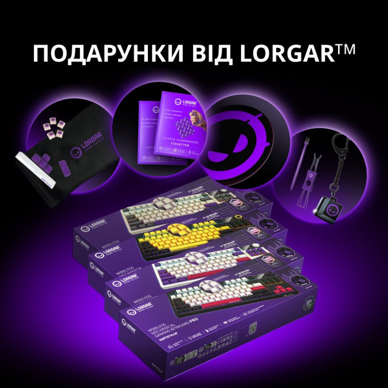 Клавіатура Lorgar KBP70TKLW Wireless TKL Mechanical Pro UA Black/Red (LRG-KBP70TKLW-BK-US)