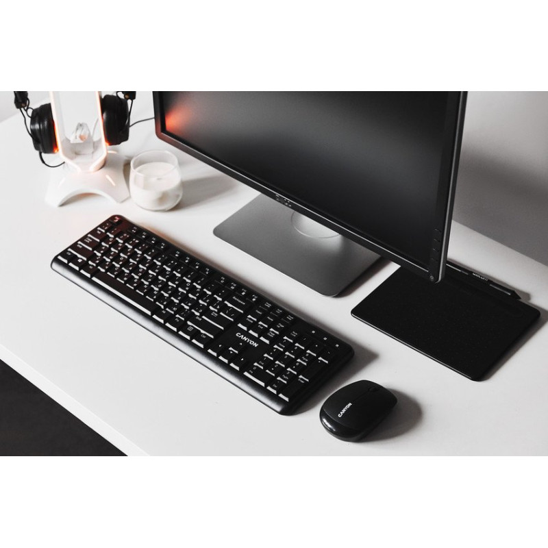 Комплект Canyon SET-W20 Velvet Wireless Silent UA Black (CNS-HSETW02)