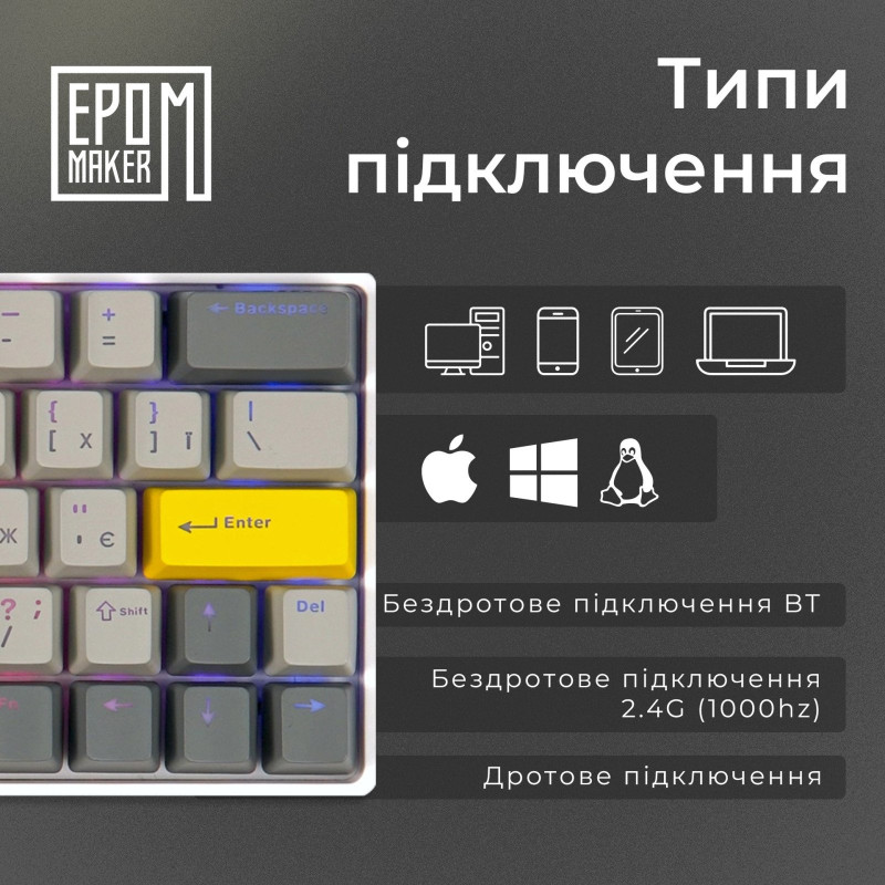 Клавіатура EPOMAKER EP64 Mulan White (EP64-W-M)