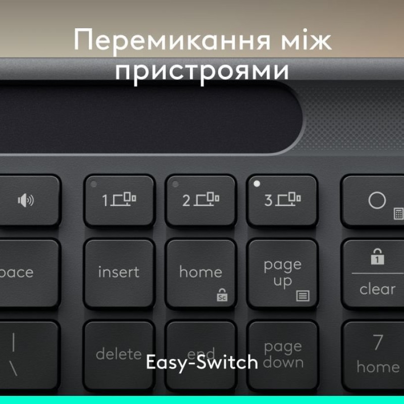 Клавіатура Logitech Slim Solar+ Business Wireless/Bluetooth Graphite (920-013779)