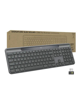 Клавіатура Logitech Slim Solar+ Business Wireless/Bluetooth Graphite (920-013779)
