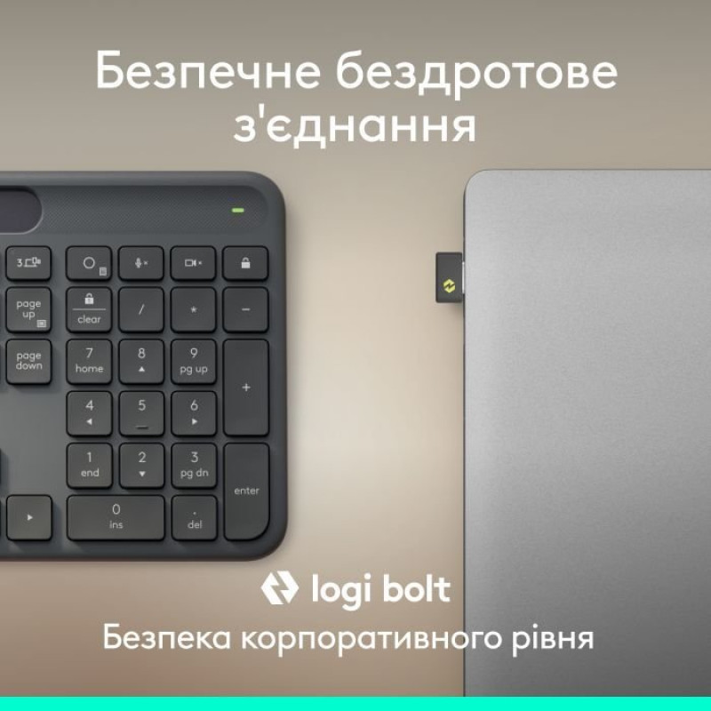 Клавіатура Logitech Slim Solar+ Business Wireless/Bluetooth Graphite (920-013779)