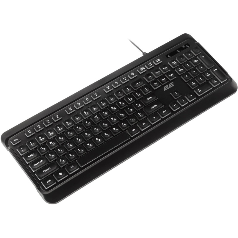 Клавіатура 2E KS120 White Backlight EN/UK Black (2E-KS120UB_UA)