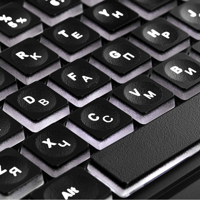 Клавіатура 2E KS120 White Backlight EN/UK Black (2E-KS120UB_UA)