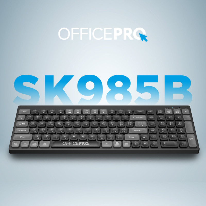 Клавіатура OfficePro SK985B Wireless/Bluetooth Black (SK985B)