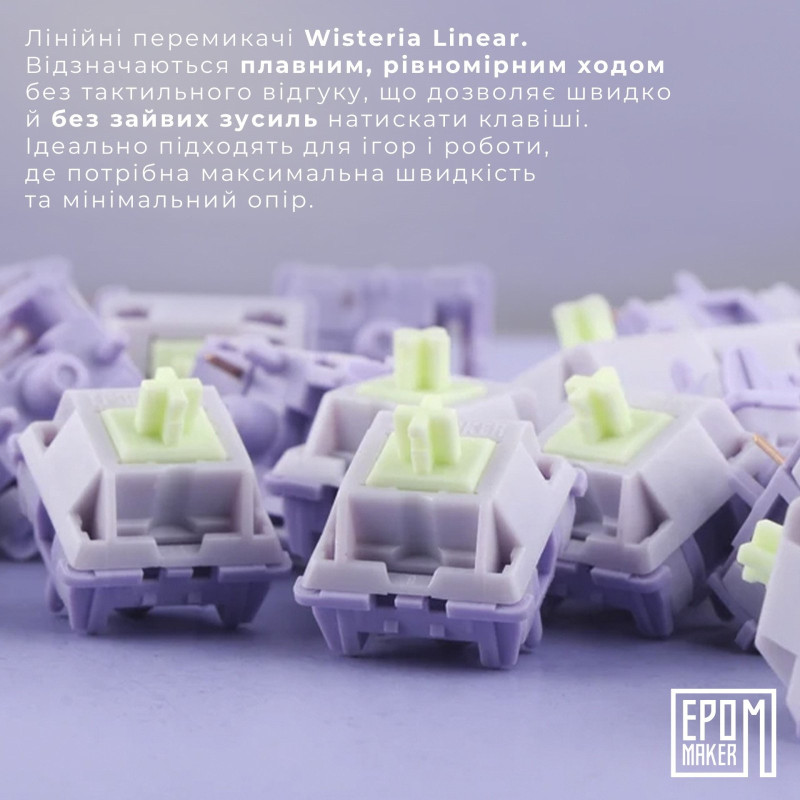 Клавіатура EPOMAKER Shadow-X Wisteria Linear White (SHX-W-WL)