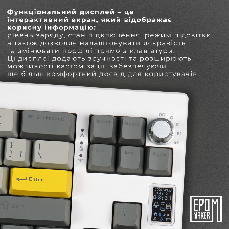 Клавіатура EPOMAKER Shadow-X Wisteria Linear White (SHX-W-WL)