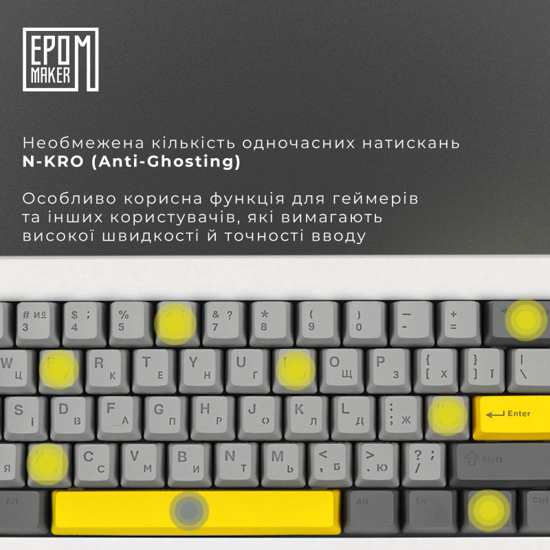 Клавіатура EPOMAKER Shadow-X Wisteria Linear White (SHX-W-WL)