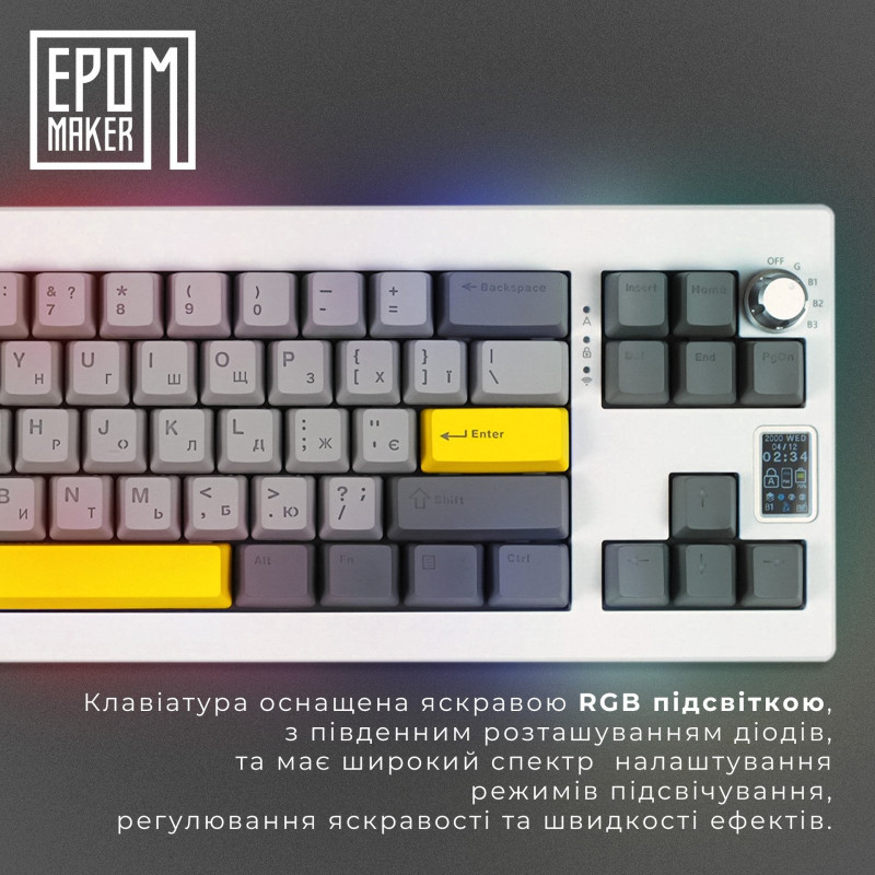 Клавіатура EPOMAKER Shadow-X Wisteria Linear White (SHX-W-WL)