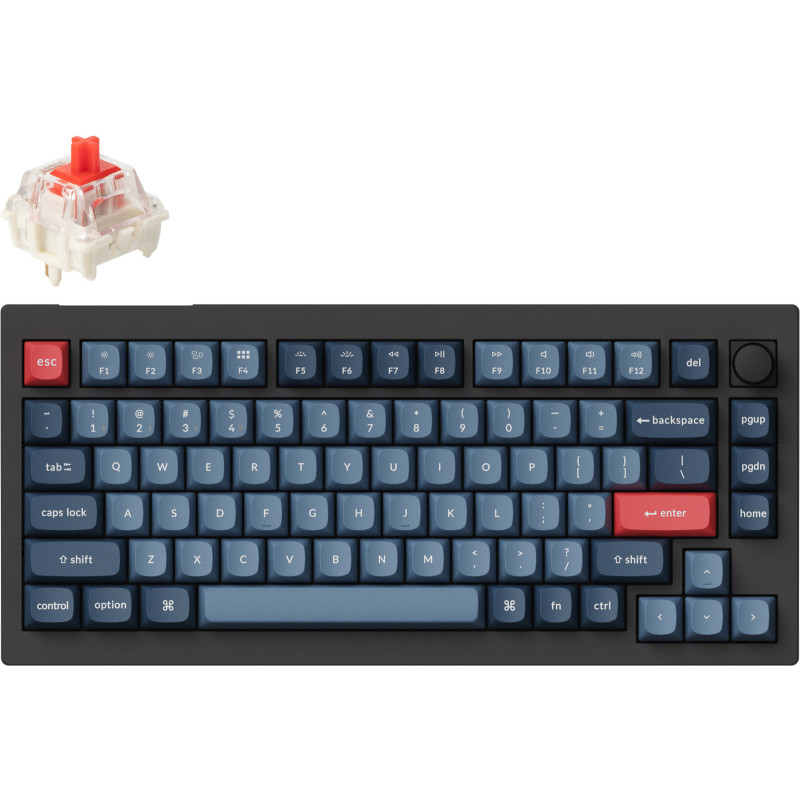 Клавіатура Keychron V1 Max 84Key, Gateron Jupiter Red, WL/BT/USB-A (V1MD1_KEYCHRON)