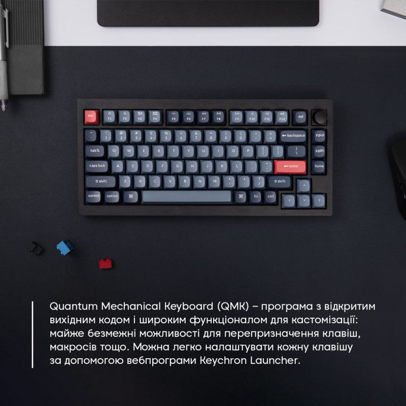 Клавіатура Keychron V1 Max 84Key, Gateron Jupiter Red, WL/BT/USB-A (V1MD1_KEYCHRON)