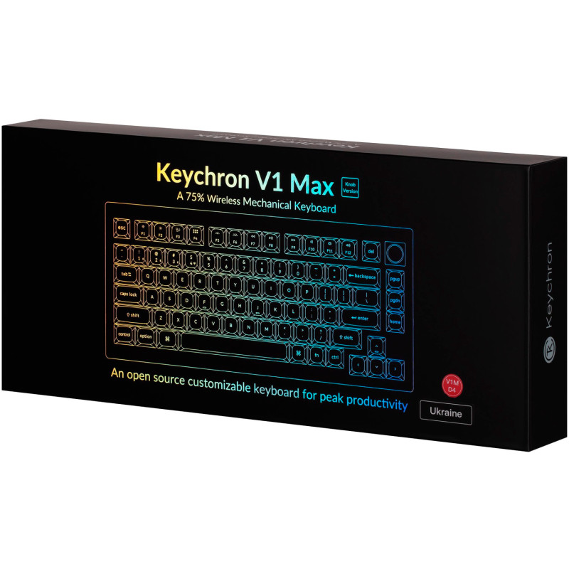 Клавіатура Keychron V1 Max 84Key, Gateron Jupiter Red, WL/BT/USB-A (V1MD1_KEYCHRON)