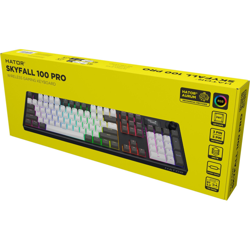 Клавіатура HATOR Skyfall 100 PRO Silent Switches Wireless (HTK4100UA) Grey Black