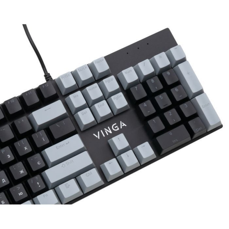 Клавіатура Vinga KBGM-090 LED Blue Switch USB Grey/Black (KBGM-090BL Grey/Black)