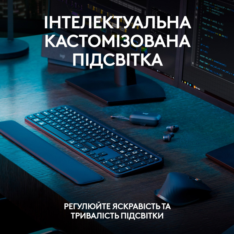 Клавиатура Logitech MX Keys S Plus Palm Rest Graphite (920-011589)