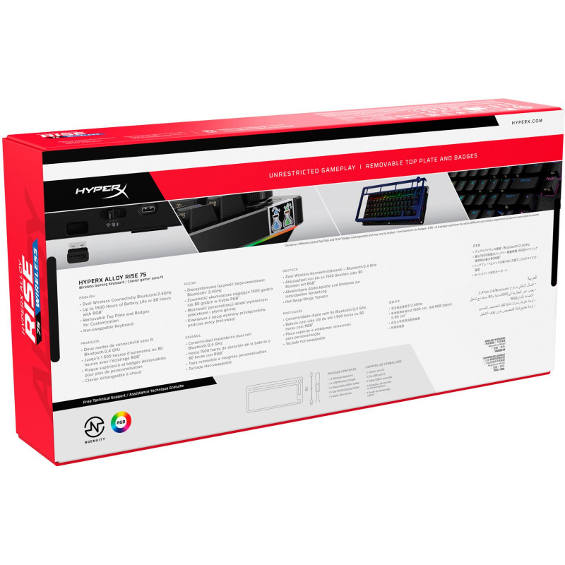 Клавіатура HyperX Alloy Rise 75 Wireless ENG/UA RGB Black (91Y91AA)