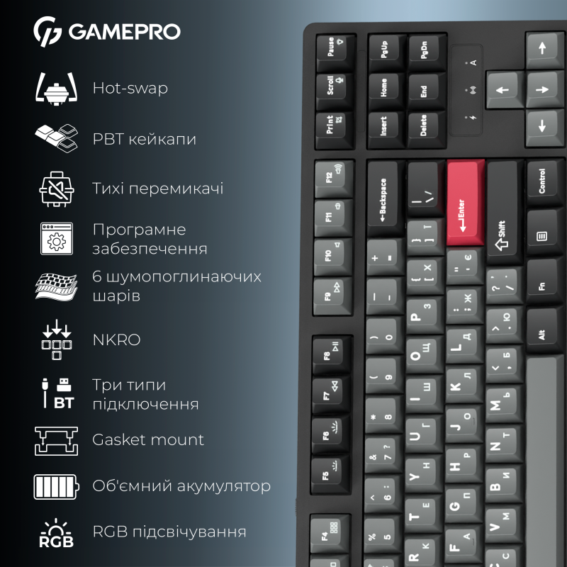 Клавіатура GamePro Asgard Ragnar Black (MK285BK)