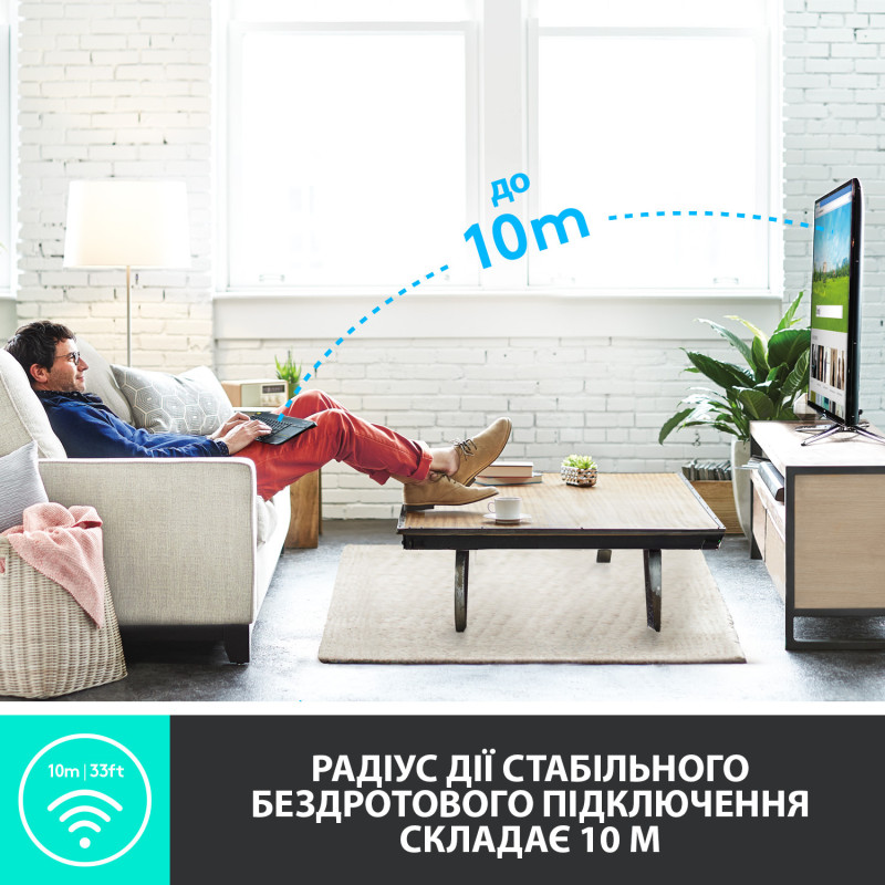 Клавіатура Logitech K400 Touch Wireless UA Black (920-007145)