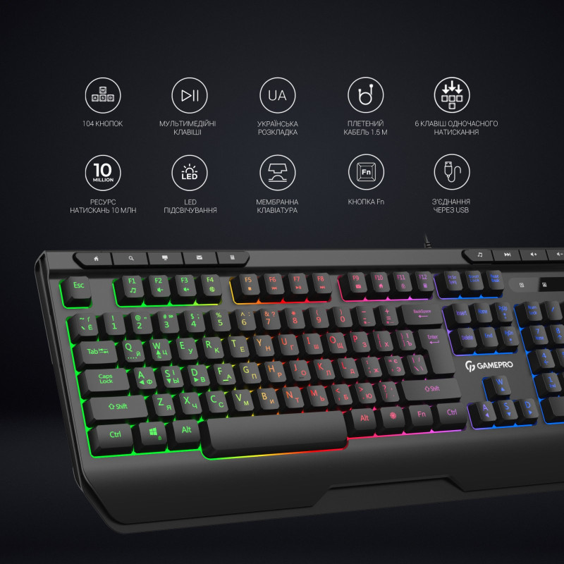 Клавіатура GamePro GK550 USB Black (GK550)