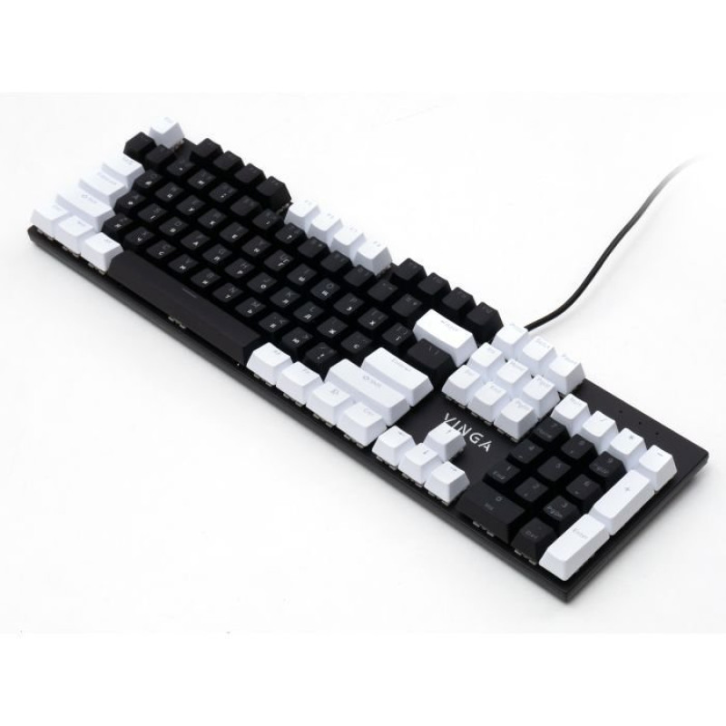 Клавіатура Vinga KBGM-095 LED Brown Switch USB White/Black (KBGM-095BR White/Black)