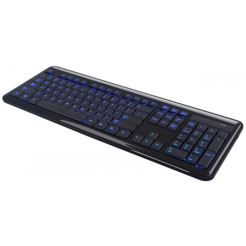 Клавіатура дротова HQ-Tech KB-307F USB з підсвічуванням символів (синім)