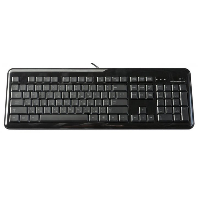 Клавіатура дротова HQ-Tech KB-307F USB з підсвічуванням символів (синім)
