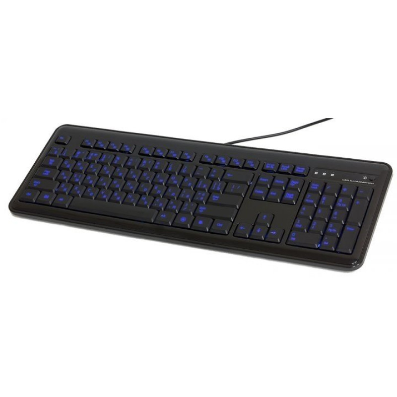 Клавіатура дротова HQ-Tech KB-307F USB з підсвічуванням символів (синім)