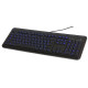 Клавіатура дротова HQ-Tech KB-307F USB з підсвічуванням символів (синім)