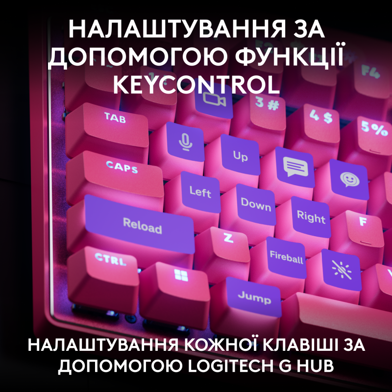 Клавіатура Logitech G Pro X TKL Rapid Magenta (920-013253)