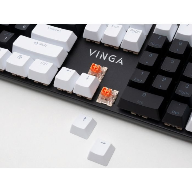 Клавіатура Vinga KBGM-095 LED Orange Switch USB White/Black (KBGM-095Y White/Black)