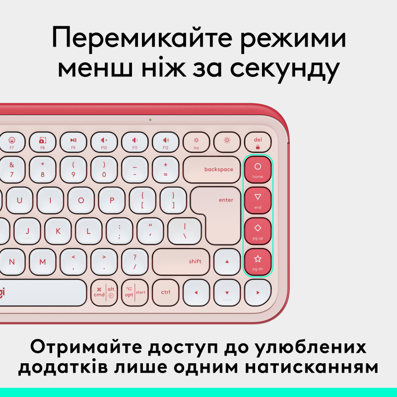 Клавіатура Logitech Pop Icon Keys Rose (920-013073)