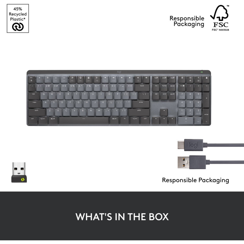 Клавіатура Logitech MX Mechanical Graphite Clicky (920-010759)