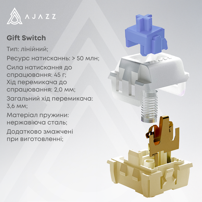 Клавіатура Ajazz AK820 Pro Gift Switch Purple (AK820PRO-G-PWB)