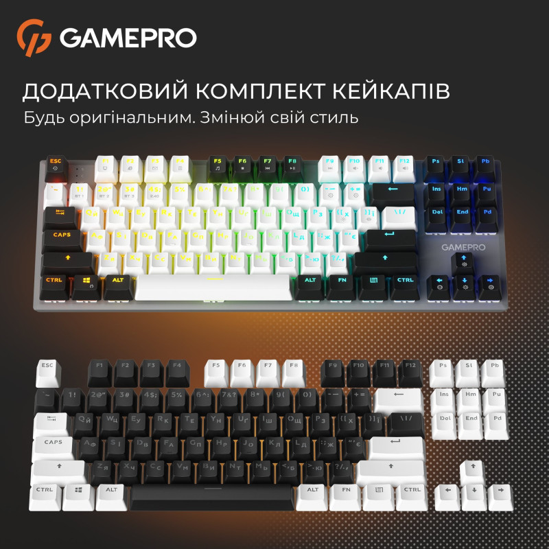Клавіатура GamePro Genesis Joker MK124G Pro Outemu Red Switch Wireless/Bluetooth/USB UA Gray (MK124G Pro)