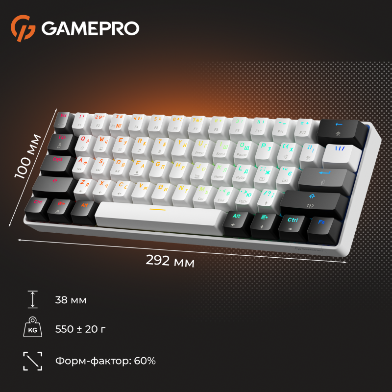 Клавіатура GamePro Genesis Infinity Outemu Swith RGB USB-C (MK130BW)