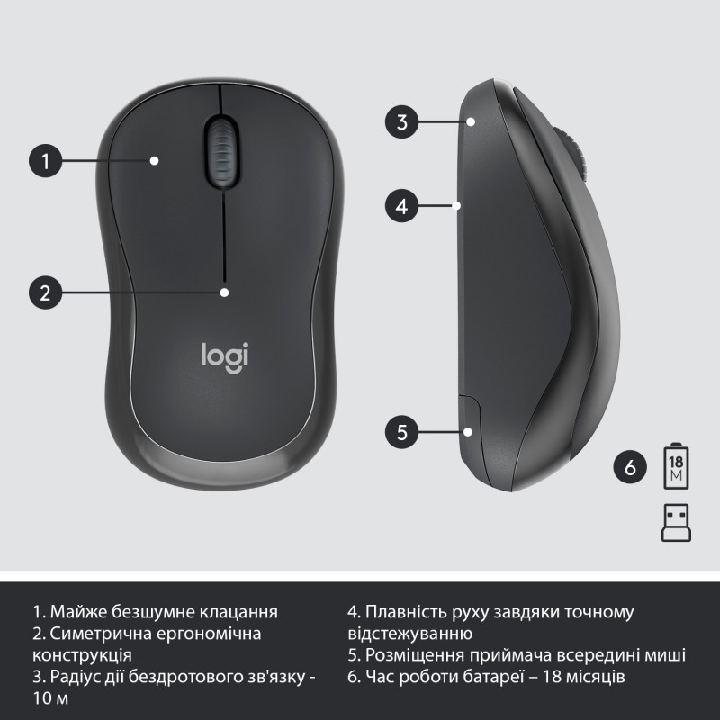 Набір Logitech MK295 Combo Black USB (920-009800)
