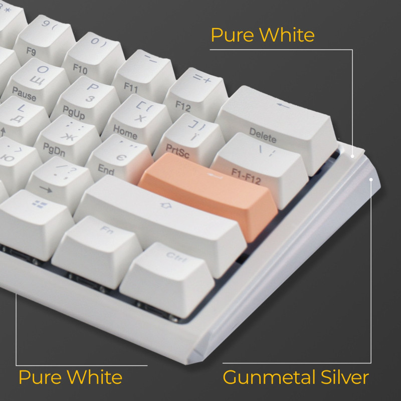 Клавіатура Ducky One 3 Mini Cherry MX Red RGB White UA (DKON2161ST-RUAPXPWWWSC1)