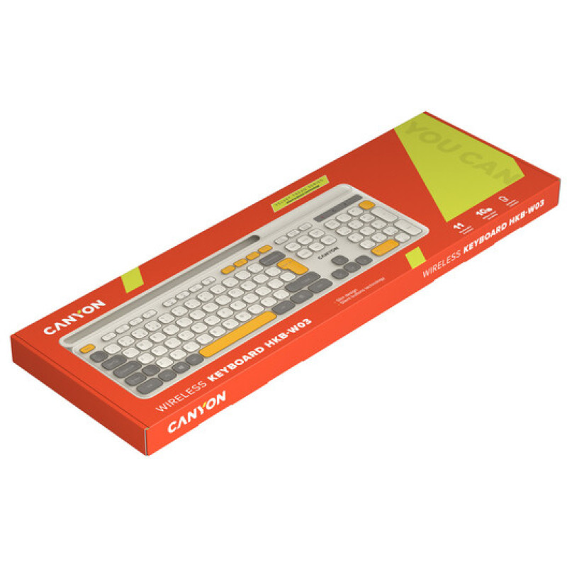 Клавіатура Canyon HKB-W03 Wireless UA Beige (CNS-HKBW03BG)