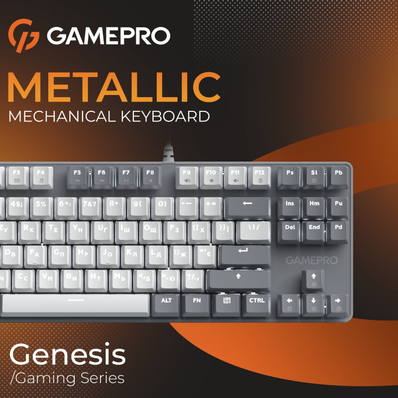 Клавіатура GamePro Genesis Metallic MK110G Outemu Red Switch USB UA Gray (MK110G)