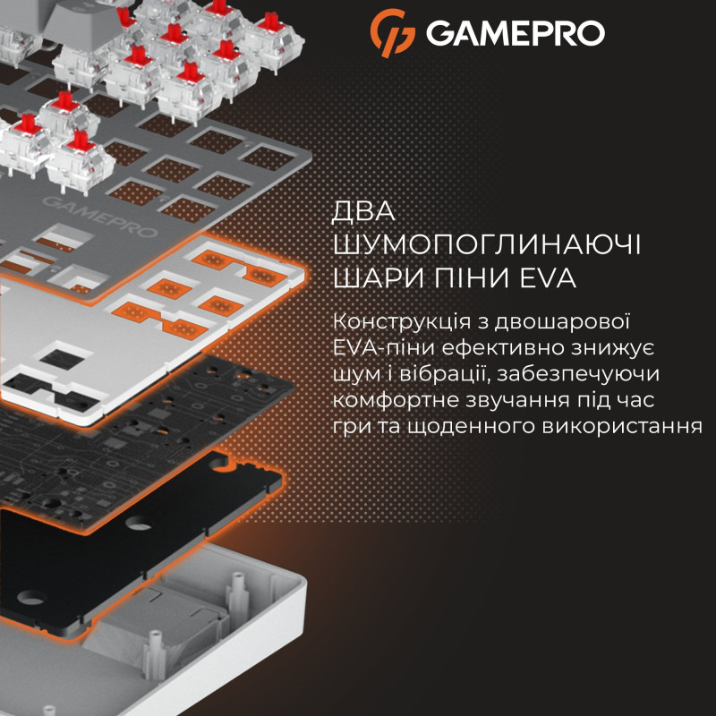 Клавіатура GamePro Genesis Metallic MK110G Outemu Red Switch USB UA Gray (MK110G)
