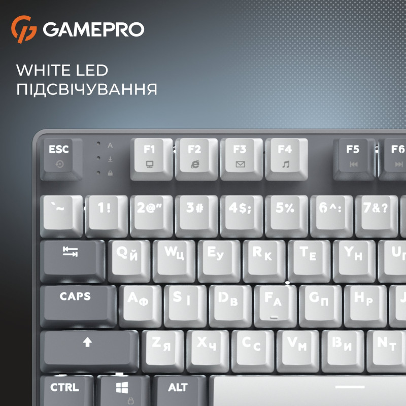 Клавіатура GamePro Genesis Metallic MK110G Outemu Red Switch USB UA Gray (MK110G)