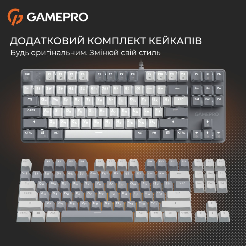 Клавіатура GamePro Genesis Metallic MK110G Outemu Red Switch USB UA Gray (MK110G)