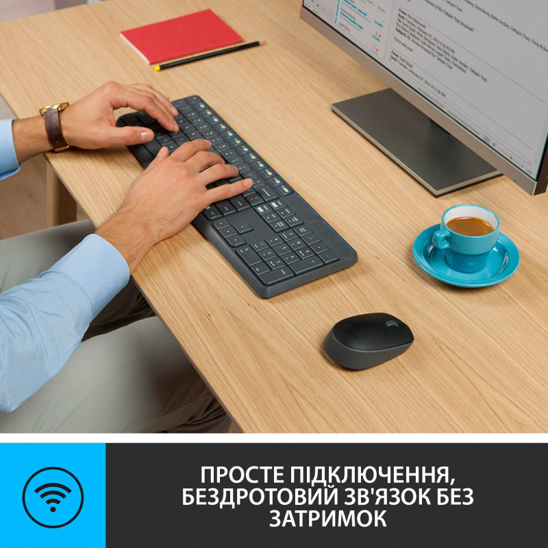 Комплект Logitech MK235 Grey USB (920-007931)